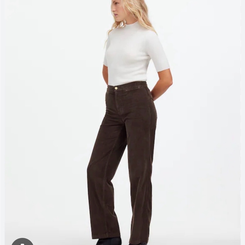 Madewell Chocolate Brown Wide Leg Corduroy Pants